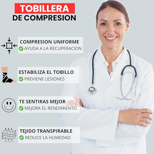 Miniatura 2 de Neo X-Pro Tobillera Para Esguince - Estabiliza El Tobillo Y Previene Torceduras - Ofrece Soporte Y Compresión - Facilita La Recuperación De Lesiones - Comoda Y Ajustable Negro, L