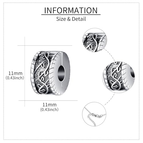 Abalorio de plata de ley de árbol de la vida para pulsera de dijes amuleto 3