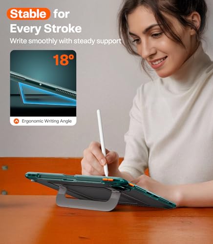 TORRAS Ostand K3 Neo for iPad mini 7 A17 Pro Case, iPad mini 6 case, Viewing Angles Adjustable, Ultra Stable Stand, Shockproof Protective Slim Kickstand Case with Pencil Holder, Glacier Sprint — view 4