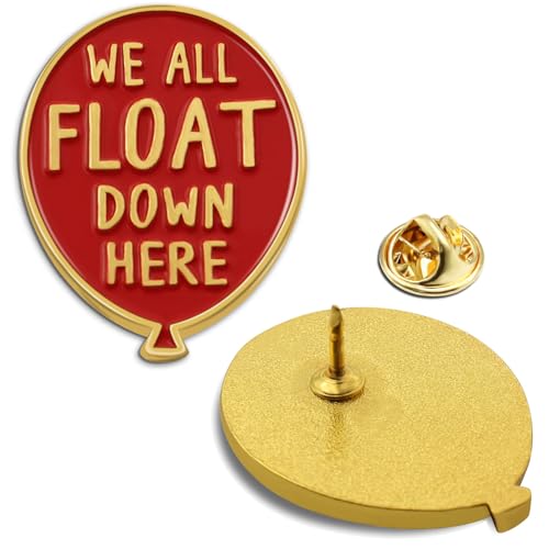 Image of 6 /12 /50 /100Pack Red Balloon inchWe All Float Down Here inch Enamel Lapel Pins Bulk - Metal Horror Lapel Badge Brooch Pin