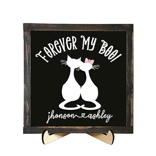 Panneau personnalisé Forever My Boo pour Halloween, fantôme mignon, panneau Boo en bois avec nom personnalisé - Décoration d'Halloween amusante pour couples, cadeaux d'Halloween pour couple,
