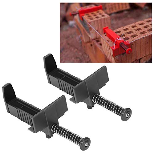 GLOGLOW Herramienta para alinear ladrillos de plástico de ingeniería, línea de albañilería de 16.5 cm para trabajo de construcción (Negro) miniatura 5