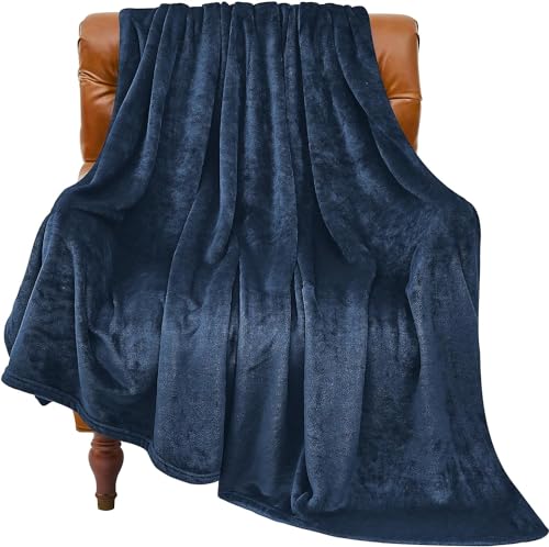 Image of BEDELITE Fleece Blanket Navy Blue Throw Blanket for Couch & Bed, Luxury Plush Cozy Fuzzy Blanket 50 inch x 70 inch, Super Soft Warm Lightweight Fall Throw Blanket for Travel Camping