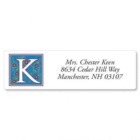 Nabel Monogram Small Return Address Labels - Set of 240 2" x 5/8" Self-Adhesive, Flat-Sheet Labels