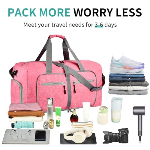 Image of Dimayar 65L Foldable Duffle Bag, Travel & Weekender, Overnight, Gym
