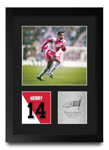 Image of HWC Trading Thierry Henry Monaco Gifts Printed Signed Autograph Picture for Football Fans and Supporters - A4 Portrait Framed