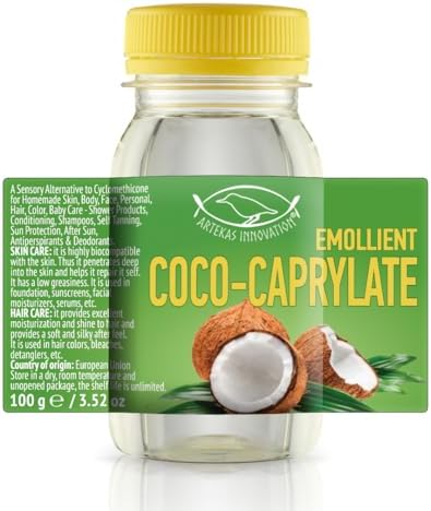 COCO-CAPRYLATE - Liquid - 100 g | 3.52 oz - Emollient - For Formulations and DIY Skin, Body, Face, Personal, Hair Care - Shower Products, Conditioning, Shampoos