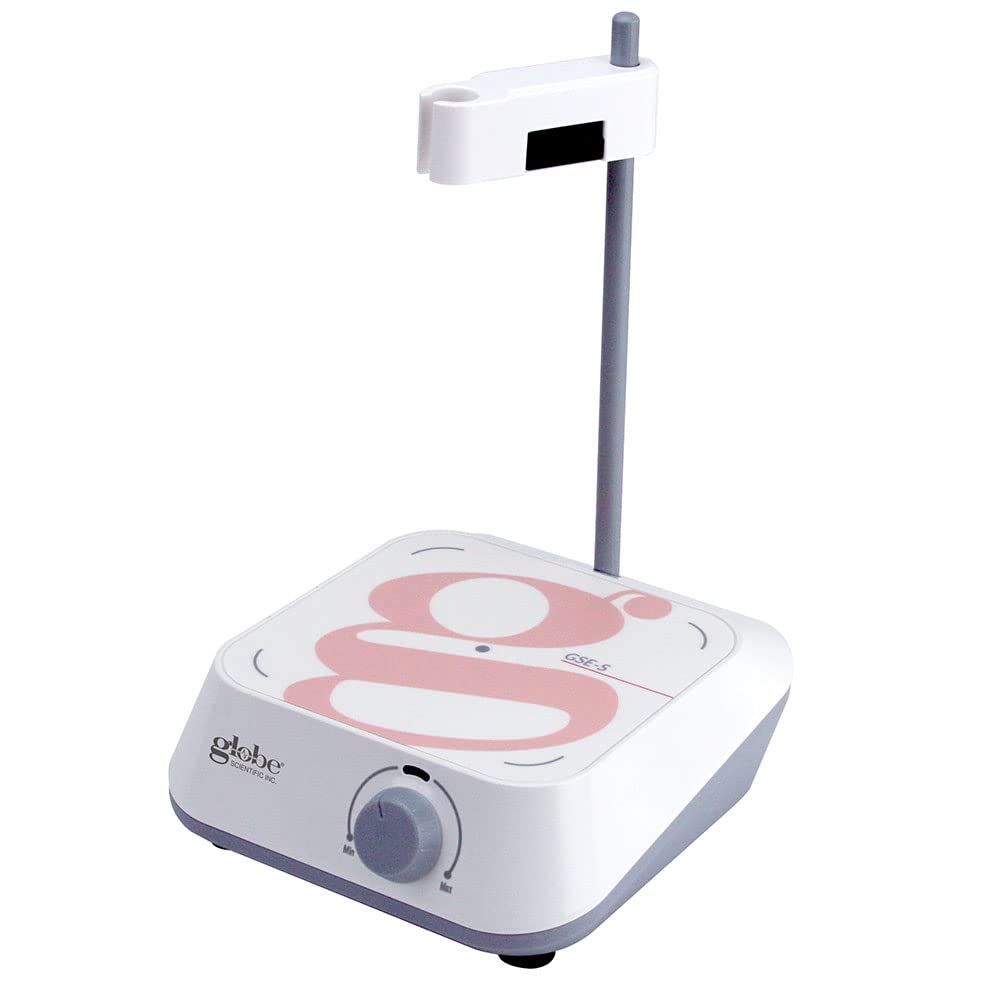 Globe Scientific GSE-S Mini Magnetic Stirrer General Purpose Square Surface with Custom Labels, 100-240v, 50/60Hz
