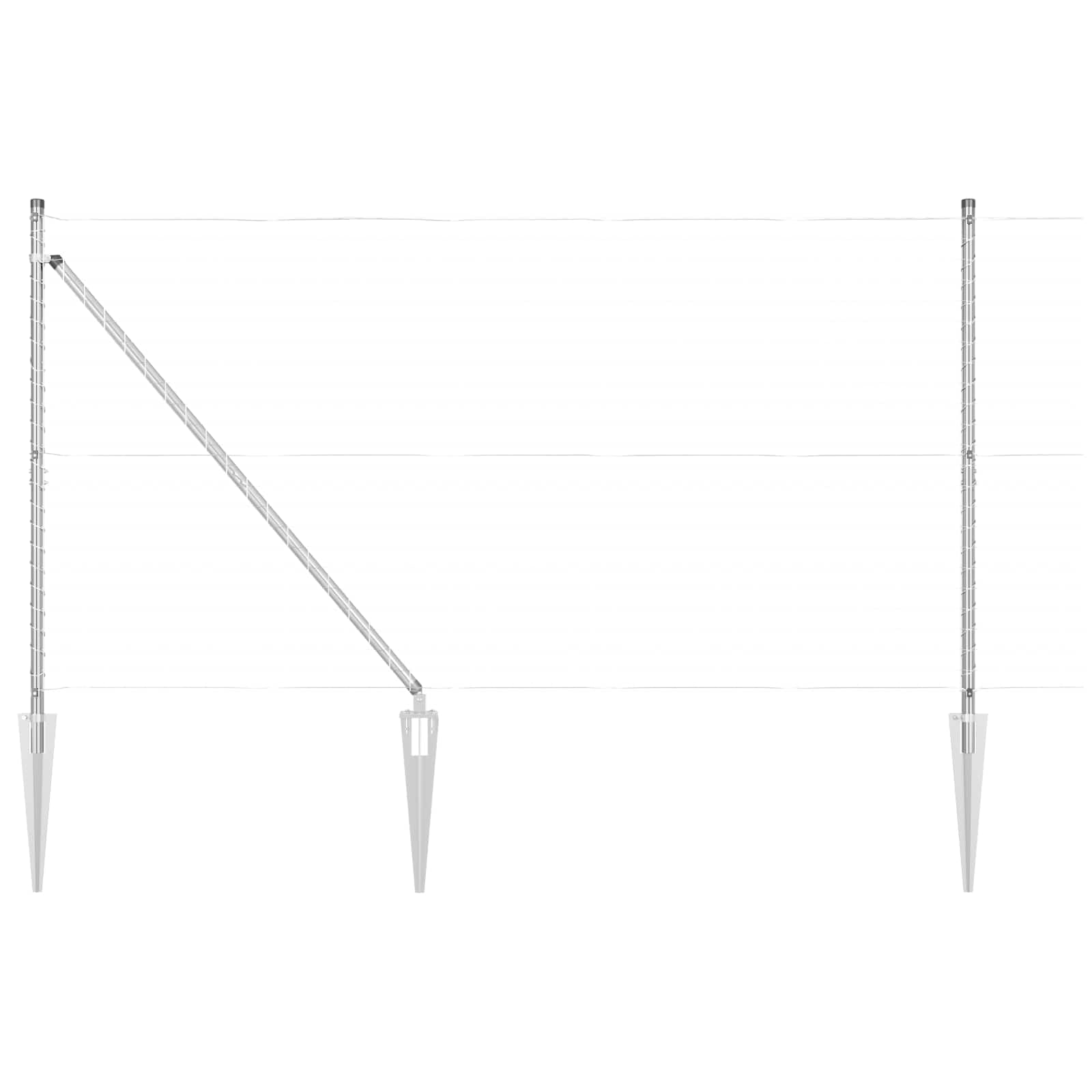 Pali per recinzione in cemento in acciaio verniciato a polvere, 52 pezzi, grigio, 3,2 x 3,2 x 185 cm, per giardino e terrazza, design moderno, facile montaggio con martello, combinabili con cancelli e