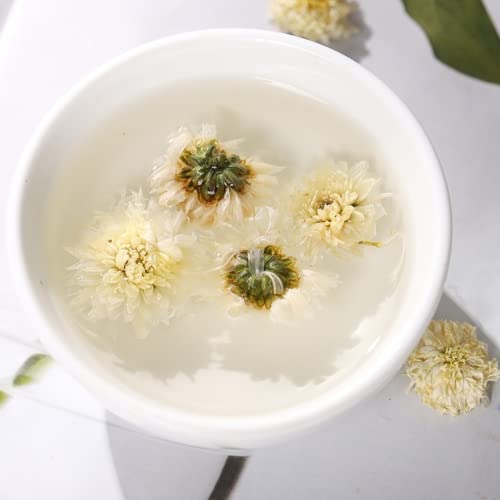 Crisântemo puro natural premium Feverfew Branco Crisishhemum Whellote Bai Ju Hua. (1000 g)