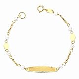Esclava oro 18k 15cm. perlas 3.5cm. cierre reasa niña