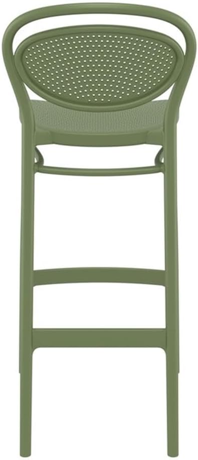 Home Square Contemporary Resin Bar Stool in Olive Green - Set of 2