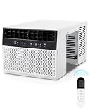 Esright 12,000 BTU Window Air Conditioner, U-Shaped AC Unit, Ultra Quiet (38 dB), Cools up to 350 Sq. Ft., Full Window View, Easy Installation, Energy Efficient, Remote Control, White