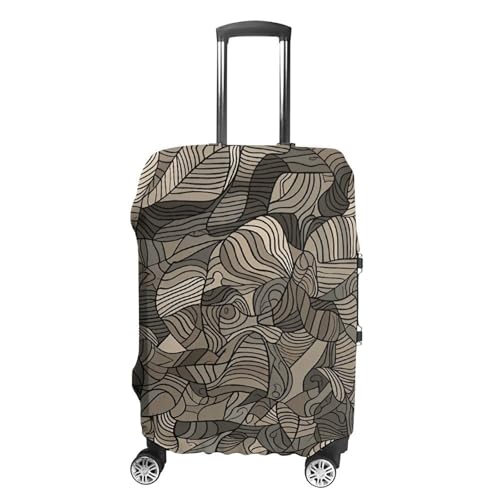 Travel Luggage Cover Elastic Suitcase Cover Beige Block Pattern Luggage Covers Luggages Protector Covers for Travel Anti-Scratch Luggages Decorative Cover for Adult M