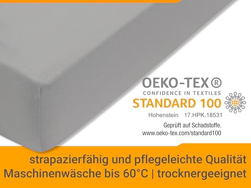 npluseins Jersey Spannbetttuch Baumwolle, 140x190-140x200 cm, Silber – Ansicht 6