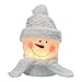 BOSQUEEN Lighted Snowman Christmas Lamp, Crystal Glass Snowballs Night Light with Santa Claus Hat for Thanksgiving Christmas Holidays Home décor & Ideal Gifts (White)