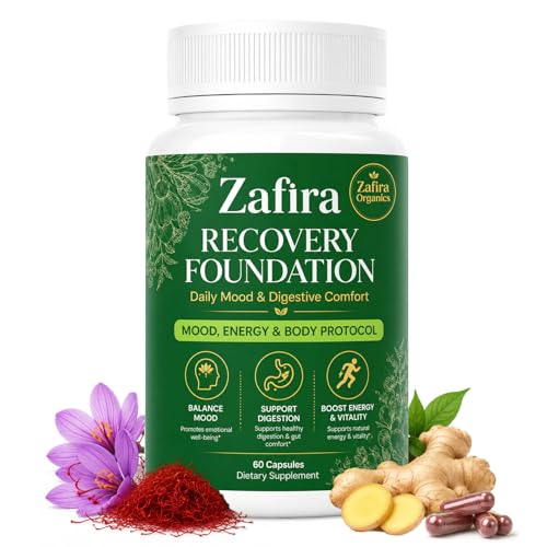 Zafira Organics Saffron Supplement glp-1 Support Saffron Extract Supplements Mood & Exhausted Support All Natural Herbal Formula Non-GMO 1 Month Supply 60 Capsules