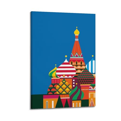 Affiche Russie cathédrale colorée pour créer un salon évasif
