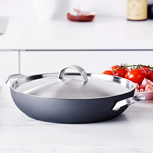 GreenPan Paris Pro Hard Anodized Healthy Ceramic Nonstick, 11" Everyday Frying Pan Skillet with 2 Handles and Stainless Steel Lid, PFAS-Free, Dishwasher Safe, Grey by GreenPan - Image 5