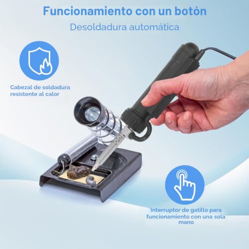 Bomba desoldadora automática para extraer componentes rebeldes sin dañar la placa 4