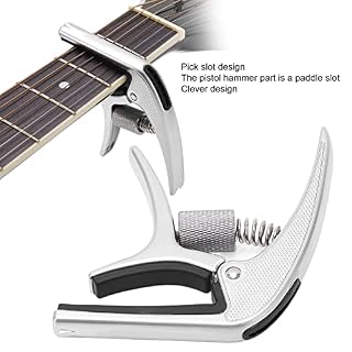 Capodastre à Tension Réglable, Pick Slot Design Argent Confortable Guitares Électriques Capo Perfect Tone Innovant pour… – Image 2
