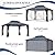 GARTOO 12'x14' Hardtop Gazebo, Outdoor Gazebo with Translucent Double Roof, Polycarbonate Top Metal Frame Garden Tent with Breathable Mesh & Privacy Curtains for Patio, Lawn, Garden, Backyard