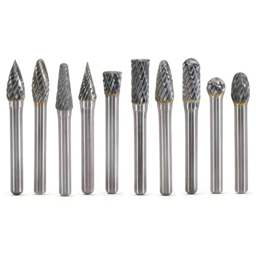 Carbide Burr Set 1/4" Shank 5/16" Head, 10-Pack by SKWOTZKOFF - Image 6