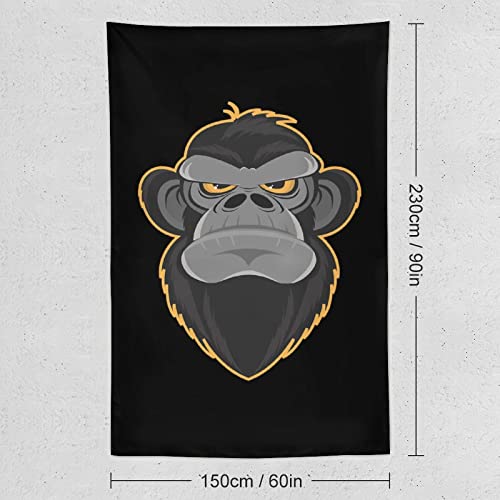 Gorilla Face Tapestry Wall Hanging Beach Blanket Wall Art Paiting For Bedroom Dorm Living Room 60"X90" #TOP1
