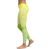 Leggings Mujer Deportivos Elásticos Fitness Yoga Pantalones Mujeres Deportes Leggings Entrenamiento Ejecutar Sexy Push Up Gimnasio Desgaste Elástico Slim(Yellow To Green,M)