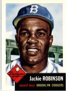 1953 Topps Archives (1991) Baseball Card #1 Jackie Robinson Brooklyn Dodgers shipped in a protective acrylic screwdown case (MOVIE - 42)