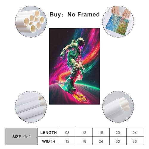 Astronaute murale surf dans l'espace tableau impression grand format