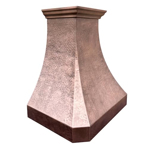 Image of SINDA Wall Mount Copper Range Hood, Hand-Crafted Copper Range Hood with High Airflow Centrifugal Blower, Includes SUS 304 Liner and Baffle Filter, High CFM Vent Motor, 30 inchWx36 inchH, H30LNW3036 (In Stock)