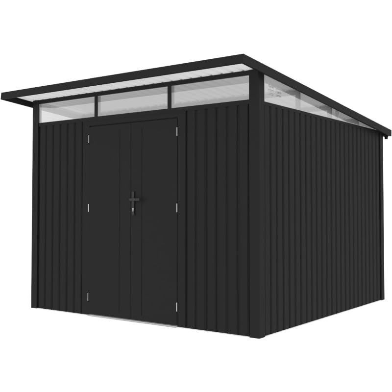 Abri de Jardin en Acier Galvanisé Gris 318x289x221 cm 180 kg