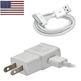 2 Amp Rapid Wall Charger & 30 Pin Data Cable for Apple iPhone 4 4S 3GS, iPad 1 2 3 Bundle -Bulk Packaging- w allsales1955 Brand American Flag Sticker (White)