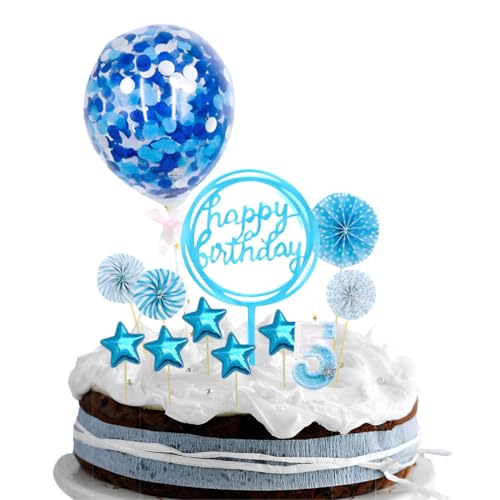 GGUFAY Decoraciones para Tartas de Cumpleaños y Velas Cumpleaños, Número 5 de Cumpleaños, Decoraciones para Cupcakes de Cumpleaños, Adecuadas para Fiestas de Cumpleaños, 12 Piezas