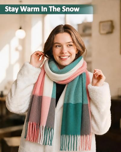 Image of Loritta Winter Scarf for Women, Long Plaid Shawl Wraps Scarves Gifts