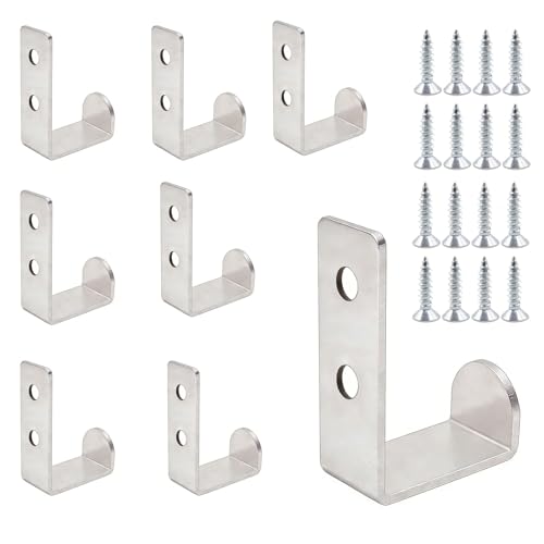 xinxinlovee Patères murales, lot de 8, à visser, argentées, en acier inoxydable. Crochets muraux en métal pour penderie, couloir, porte-manteau, serviettes.