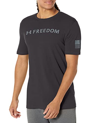 Under Armour Men's New Freedom Flag Bold Sleeve T-Shirt Sweatshirt, (001) Black / / Pitch Gray, Medium