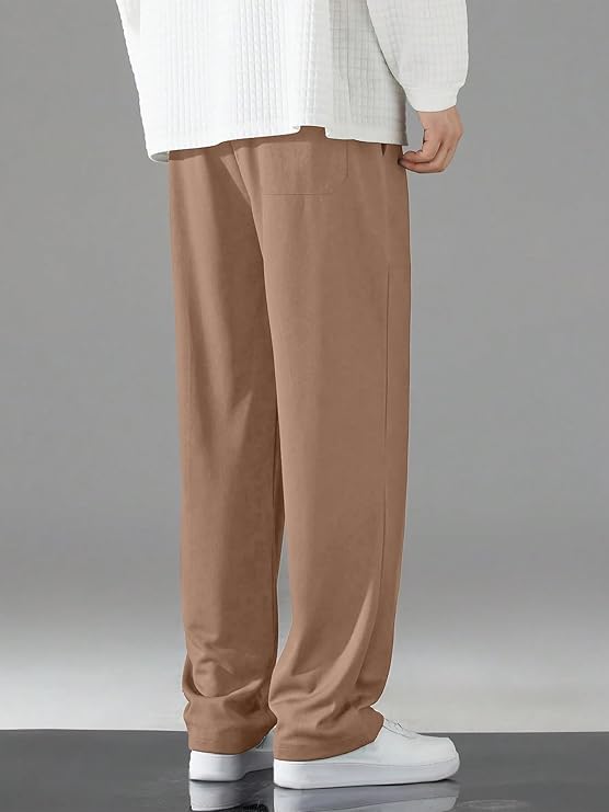 Image of GRECIILOOKS Men's Lycra Cargo Track Pants - Loose Fit Joggers for Men | Korean Style Travel & Lounge Wear with Pockets (Available in Plus Size)