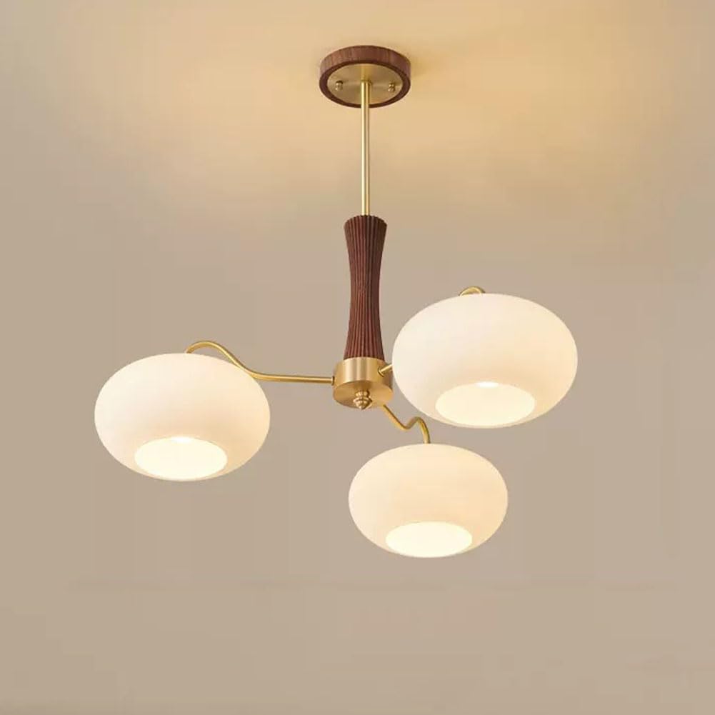 Lustre nordique en noyer style crème idéal pour éclairer une table de salle à manger
