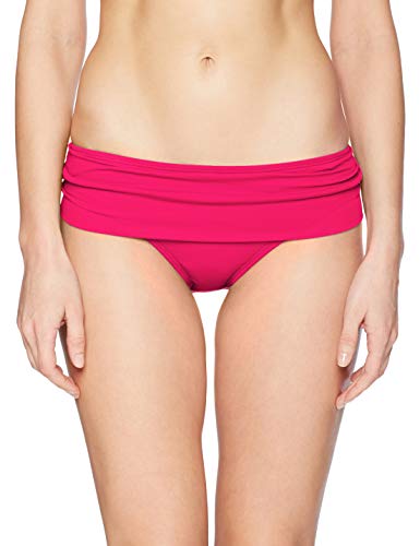 La Blanca Women's Island Goddess Shirred Band Hipster Bikini Swimsuit Bottom, Pink, 2
