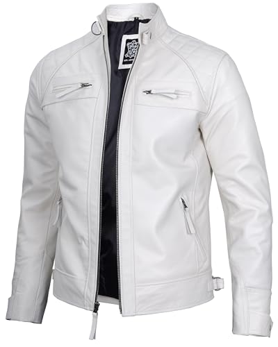 Image of Decrum Leather Jacket Men - Cafe Racer Style Real Lambskin Leather Jackets For Men