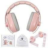 YAZOMA Baby Ear Defenders 6-12 Months - Baby Noise Cancelling Headphones for 0-4 Year Old Boys Girls - Pink