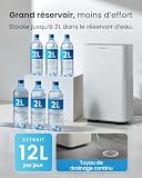 Pro Breeze OmniDry Deumidificatore 12L/giorno con serbatoio d'acqua da 2L, sensore e display di umidità auto, asciugatura della biancheria, modalità Sleep e timer 24H - Umidità, muffa e condensa - 4
