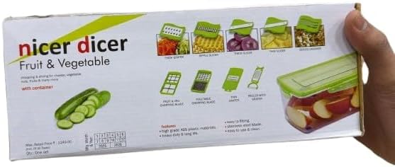 Fruit and Vegetable Chopper with Container, Multi-Blade Kitchen Slicer Set, Food Storage System
