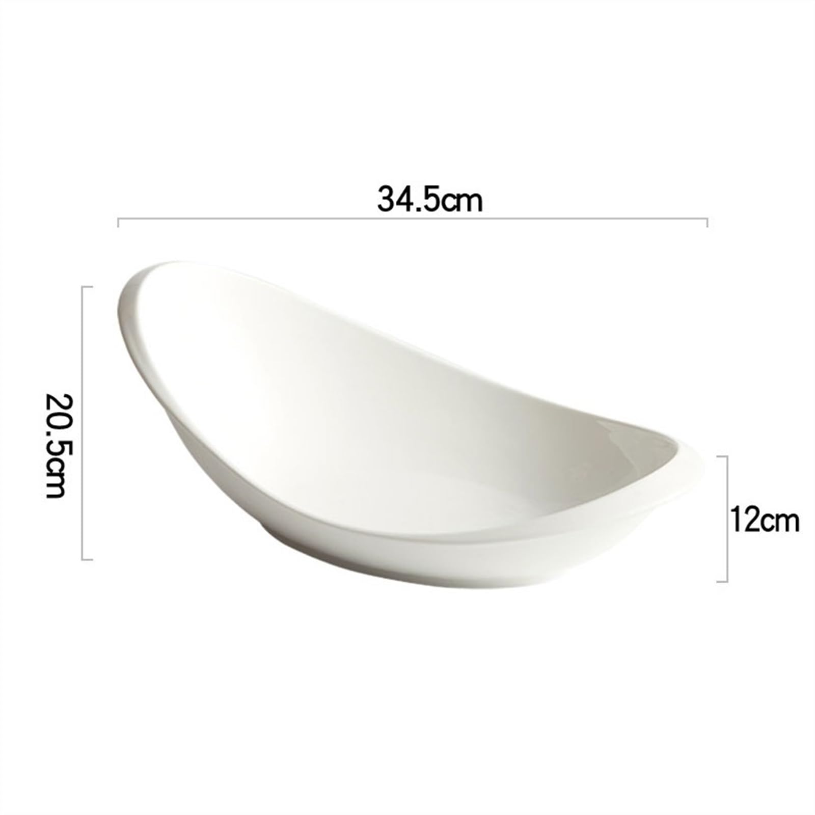 Biały talerz, wiele rozmiarów Owalne ceramiczne talerze obiadowe białe, różne rozmiary(13.5 inch)