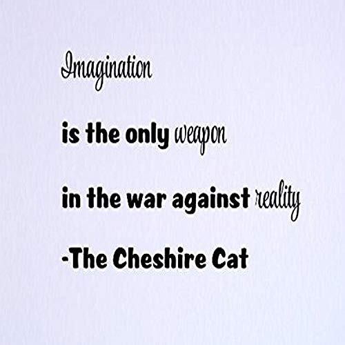 Design with Vinyl Top Selling Decals Imagination is The Only Weapon in The War Against Reality - The Cheshire Cat Wall Art, 10  x 20 , Black
