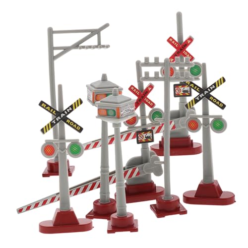 HOODANCOS 8pcs Traffic Signal Model for Train Set Miniature Railway Accessories for Micro Landscape Diorama Dollhouse Decor and Station Scene Elements