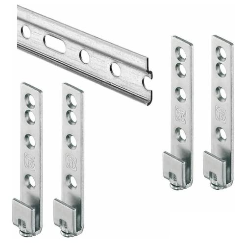 Evotrade Barra guía L 2029 mm + 4 soportes ajustables para colgar armarios suspendidos
