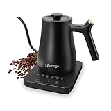 Gooseneck Electric Kettle,Ulcreigo Tea Kettle for Boiling Water, Temperature Control with 5 Variable Presets,Hot Water Boiler Heater for Pour Over Coffee, Keep Warm 2 Hours,304 Stainless Steel(Black)